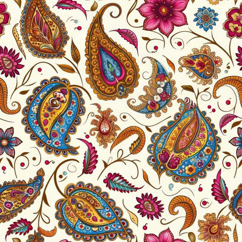 Boho Floral Paisley Pattern 5 Quilting Cotton Fabric