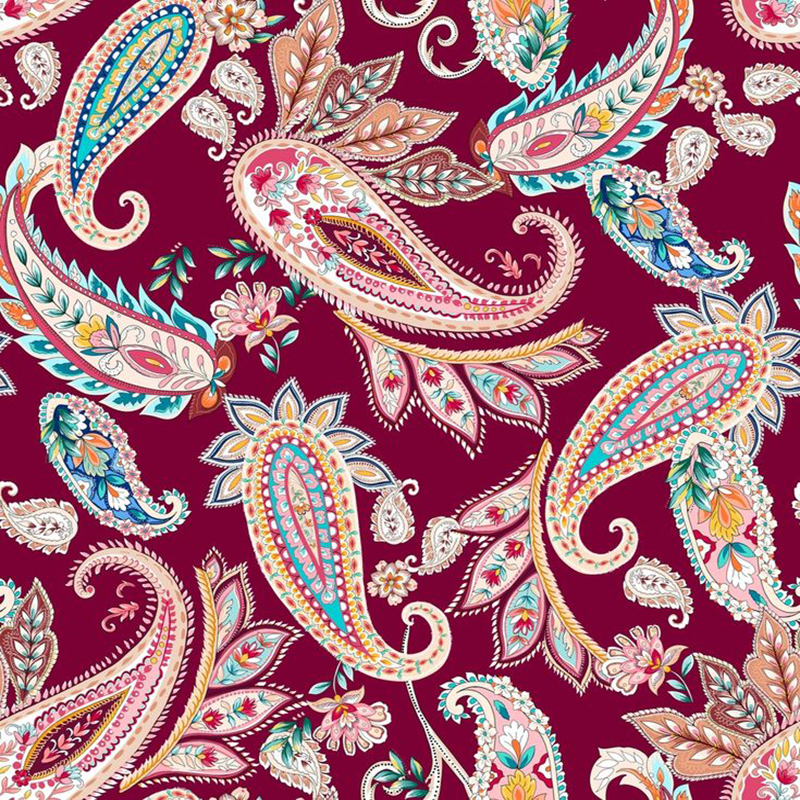 Cashmere,Paisley,Vintage,Colorful,Seamless,Motif,Pattern,Illustration.,Ethnic,Flowers